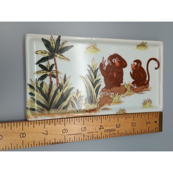 Amita Cute Monkey Family Trinket Soap Jewelry Dish Jungle Scene - Picture 4 of 6